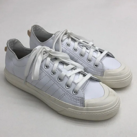 adidas | Shoes | Adidas Nizza Rf White Leather Sneakers Mens Size 75 |  Poshmark
